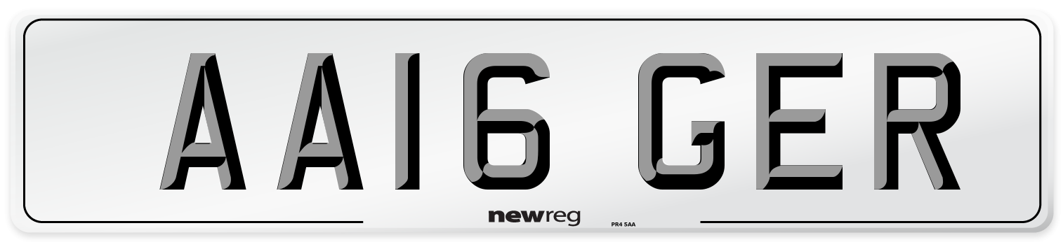 AA16 GER Number Plate from New Reg